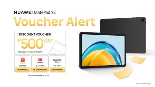 Huawei MatePad SE Php500 Voucher Alert