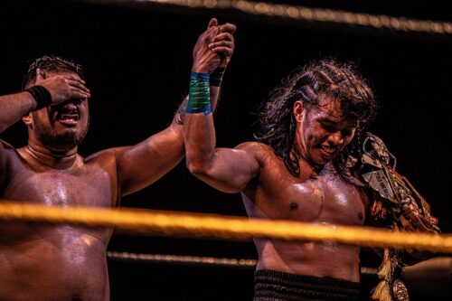 Nigel “Suplex” San Jose And Fabio Makisig Celebrate After Their Match At MWF Republika 2023